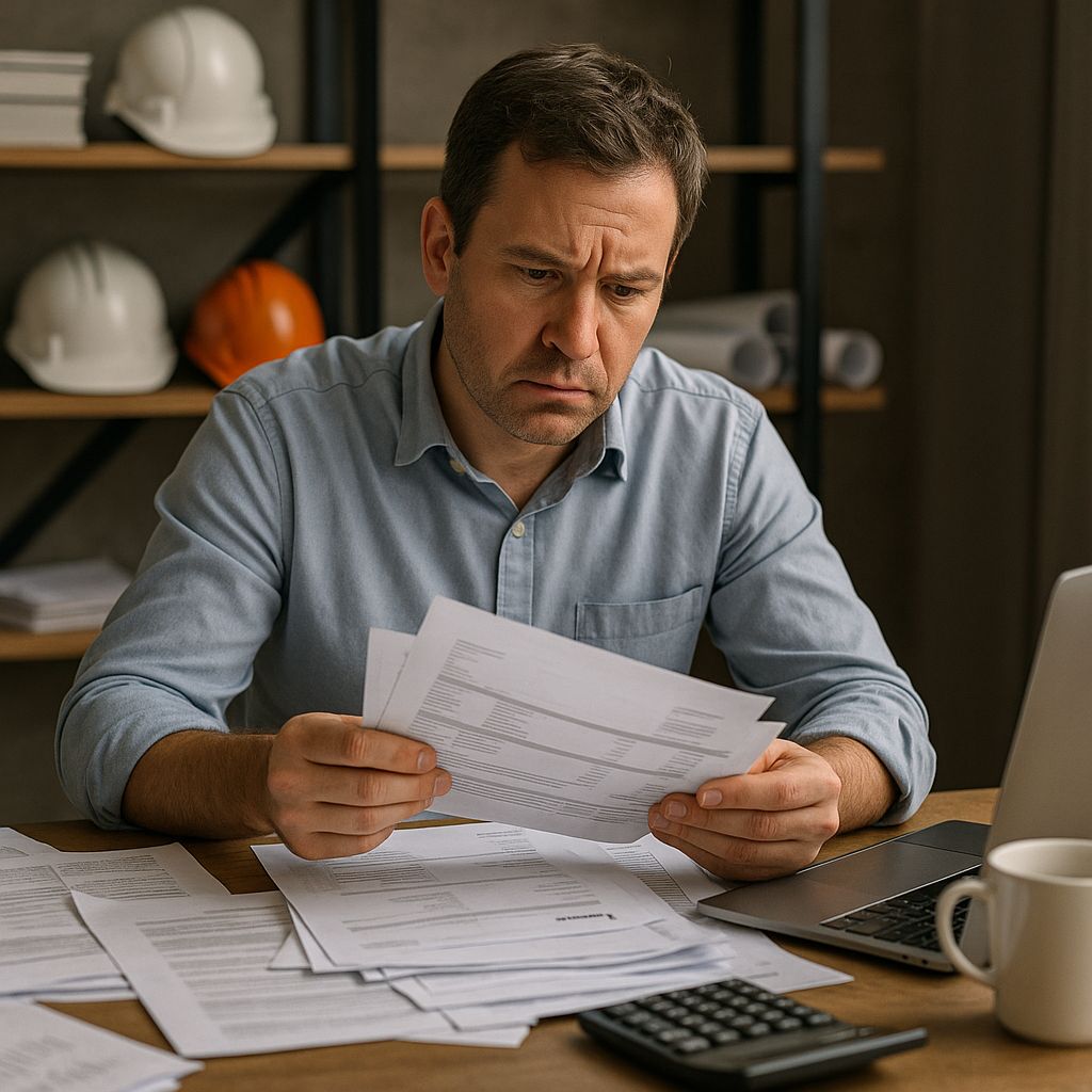 concerned construction business owner